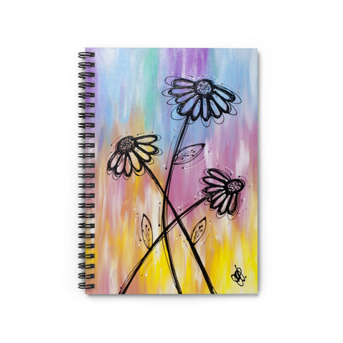 Bright Flowers - Spiral Notebook - Ruled Line