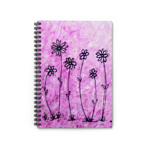 Pink Daisies - Spiral Notebook - Ruled Line