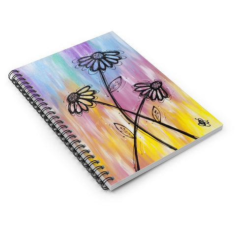 Bright Flowers - Spiral Notebook - Ruled Line