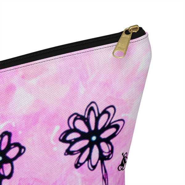 Pink Daisies - S/L Accessory Pouch w T-bottom