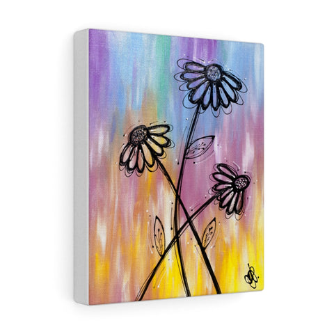 Bright Flowers - 8 X 10 stretched canvas