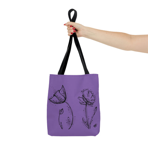 Purple Poppy Tote Bag