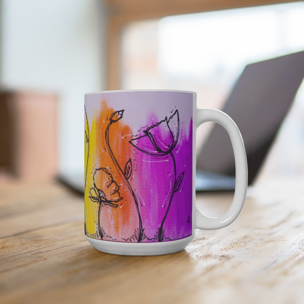 Rainbow Poppy 15 oz. Mug