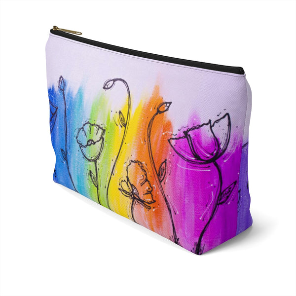 Rainbow Poppy  - Accessory Pouch w T-bottom