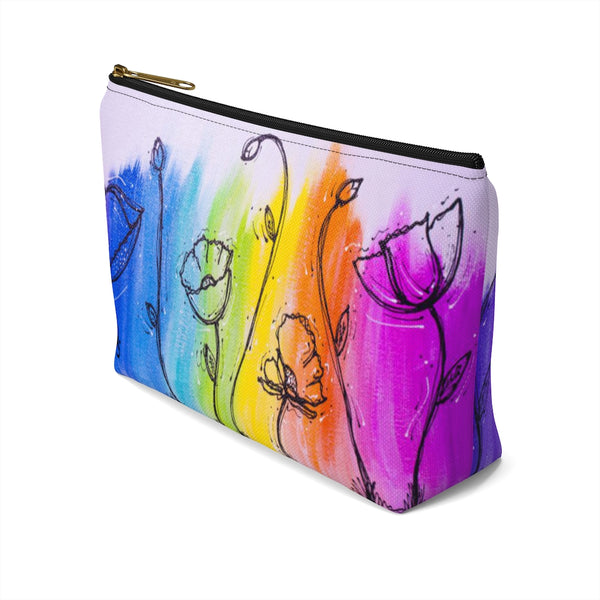 Rainbow Poppy  - Accessory Pouch w T-bottom