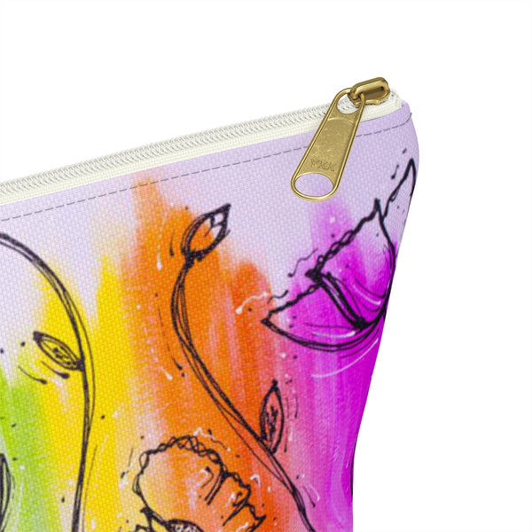 Rainbow Poppy  - Accessory Pouch w T-bottom