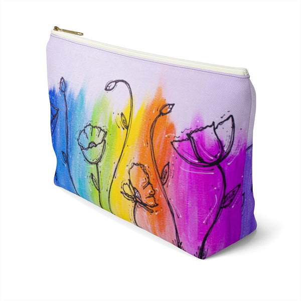 Rainbow Poppy  - Accessory Pouch w T-bottom