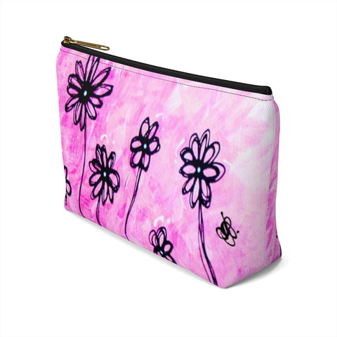 Pink Daisies - S/L Accessory Pouch w T-bottom