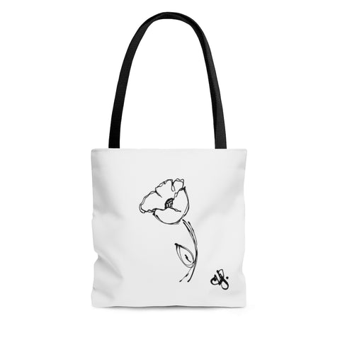 Single Flower Silhouette - Tote Bag