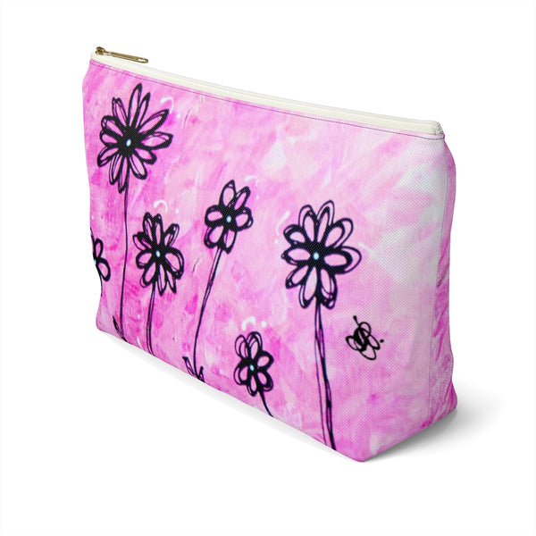 Pink Daisies - S/L Accessory Pouch w T-bottom