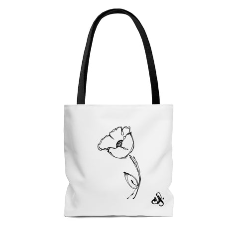 Single Flower Silhouette - Tote Bag