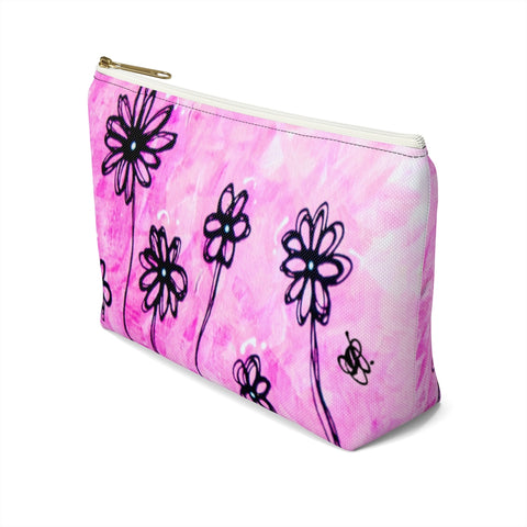 Pink Daisies - S/L Accessory Pouch w T-bottom