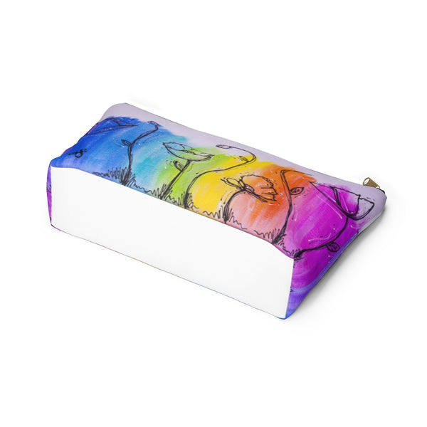 Rainbow Poppy  - Accessory Pouch w T-bottom