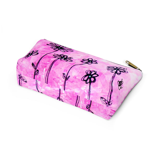 Pink Daisies - S/L Accessory Pouch w T-bottom