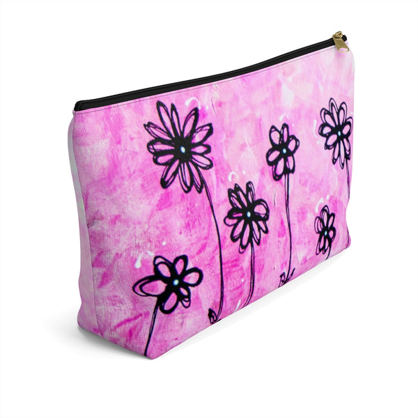 Pink Daisies - S/L Accessory Pouch w T-bottom