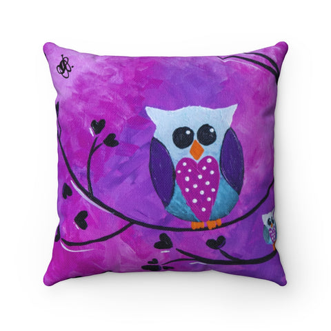 Grandma's Owls - Spun Polyester Square Pillow 14x14 or 16x16