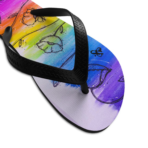 Rainbow Poppy Unisex Flip-Flops
