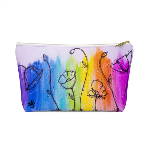 Rainbow Poppy  - Accessory Pouch w T-bottom