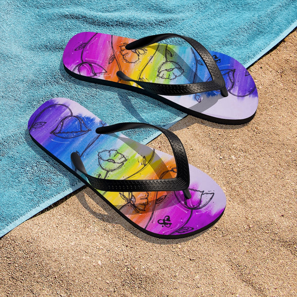 Rainbow Poppy Unisex Flip-Flops