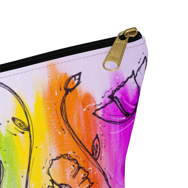 Rainbow Poppy  - Accessory Pouch w T-bottom