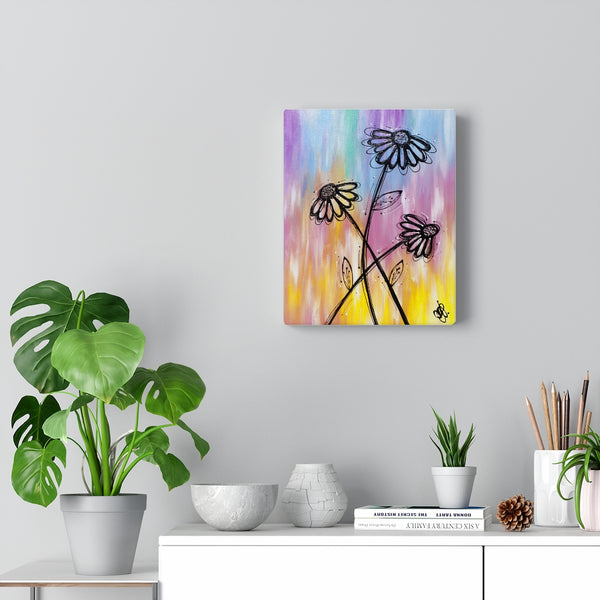 Bright Flowers - 8 X 10 stretched canvas