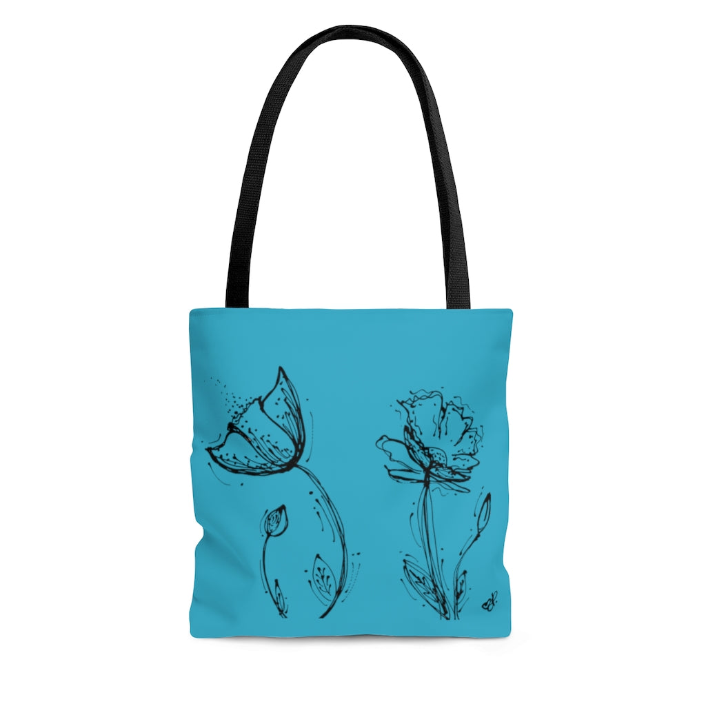 Blue Poppy Silhouette Tote – Inspirations by Jen