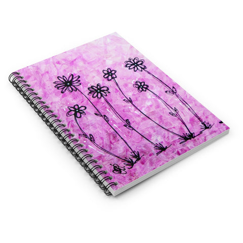Pink Daisies - Spiral Notebook - Ruled Line