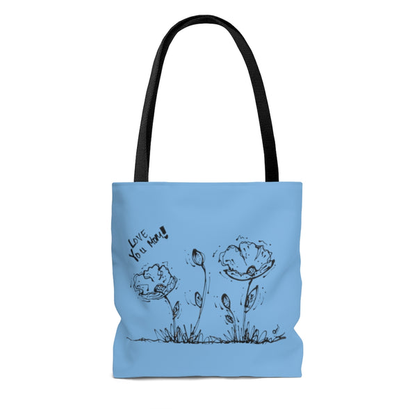 Love You Mom! Tote Bag Blue