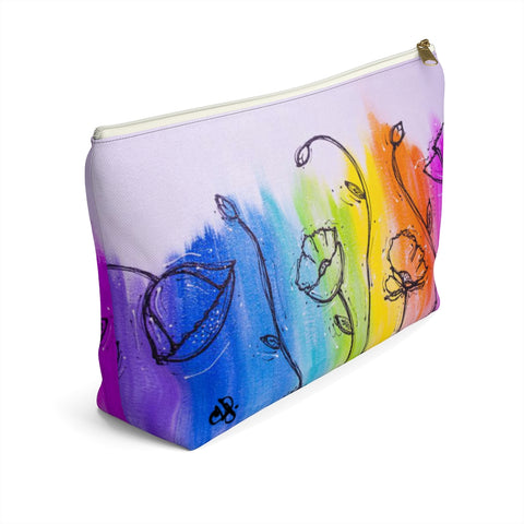 Rainbow Poppy  - Accessory Pouch w T-bottom