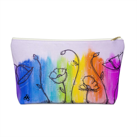 Rainbow Poppy  - Accessory Pouch w T-bottom