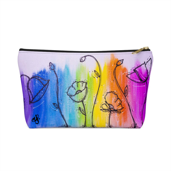 Rainbow Poppy  - Accessory Pouch w T-bottom