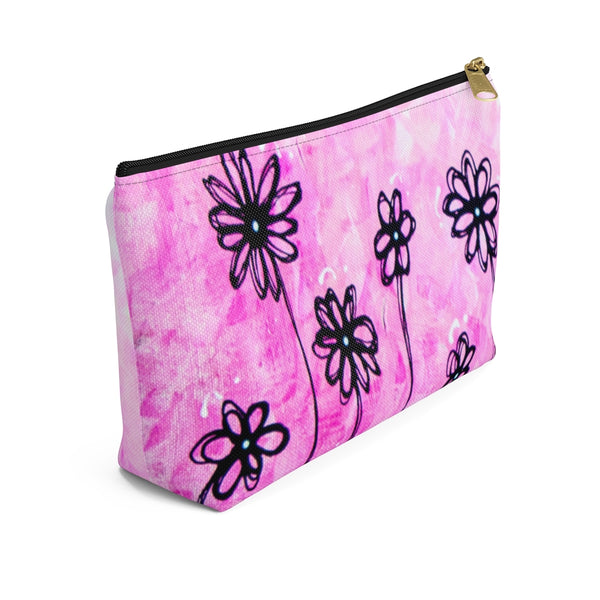 Pink Daisies - S/L Accessory Pouch w T-bottom