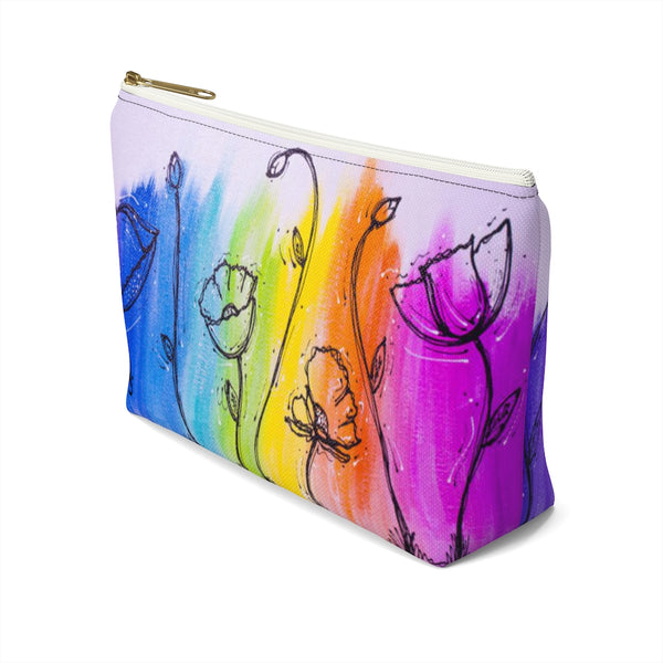 Rainbow Poppy  - Accessory Pouch w T-bottom