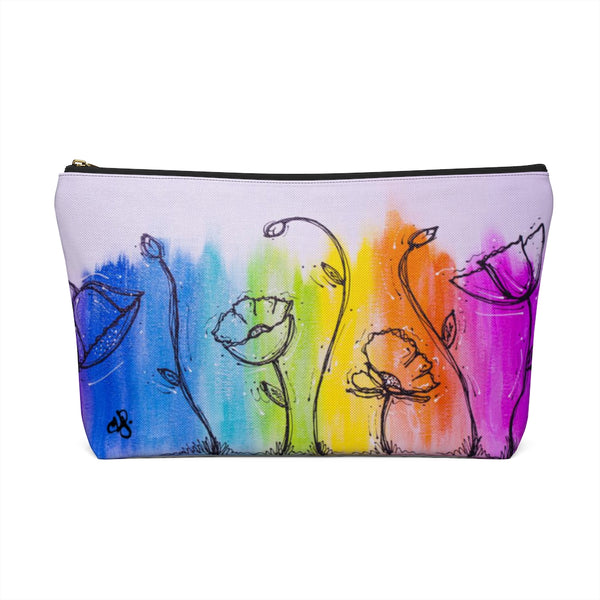 Rainbow Poppy  - Accessory Pouch w T-bottom