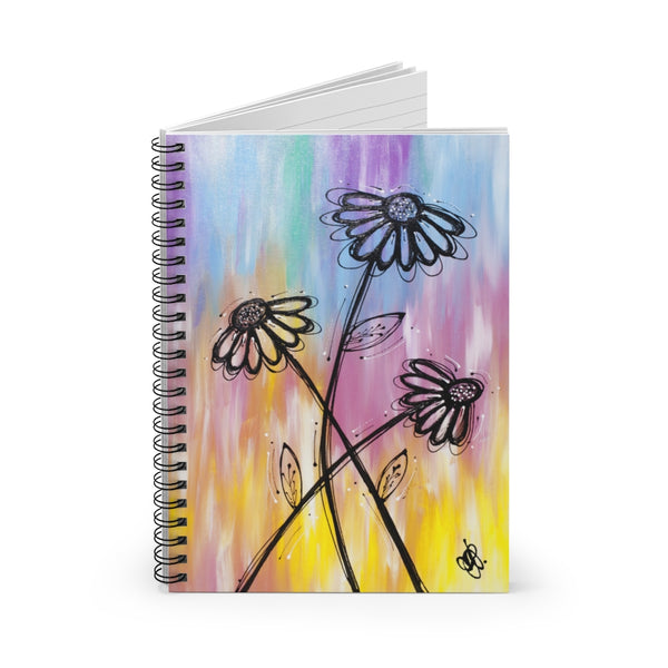 Bright Flowers - Spiral Notebook - Ruled Line