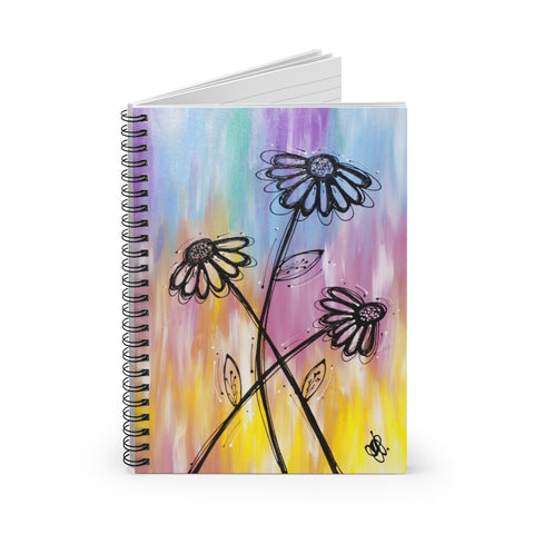 Bright Flowers - Spiral Notebook - Ruled Line