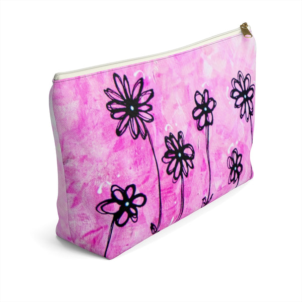 Pink Daisies - S/L Accessory Pouch w T-bottom