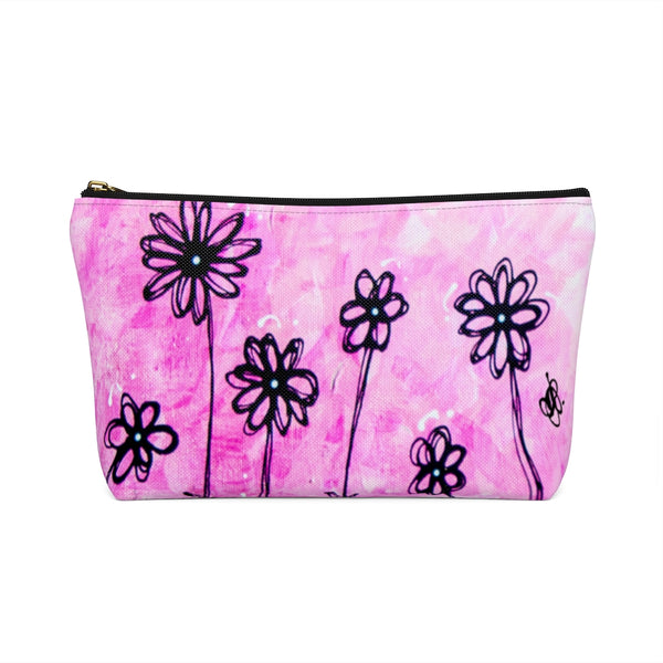 Pink Daisies - S/L Accessory Pouch w T-bottom