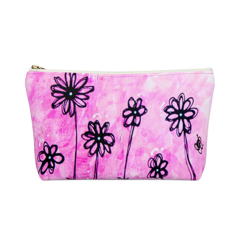 Pink Daisies - S/L Accessory Pouch w T-bottom