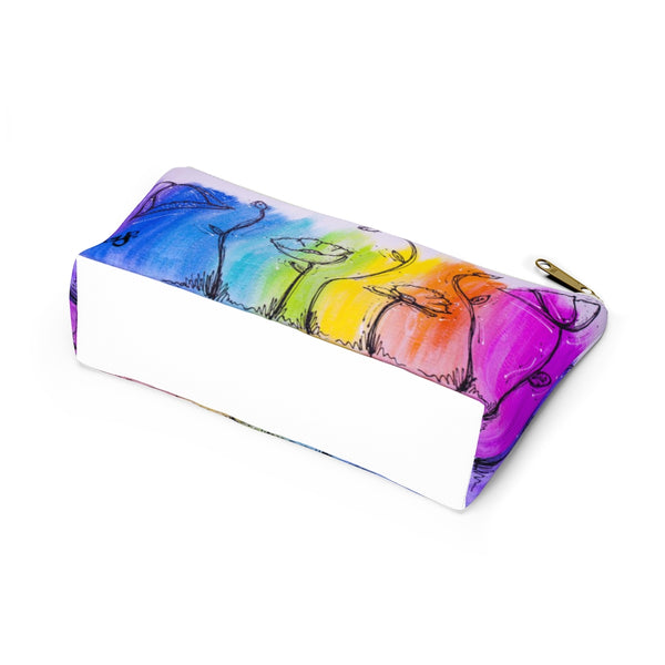 Rainbow Poppy  - Accessory Pouch w T-bottom