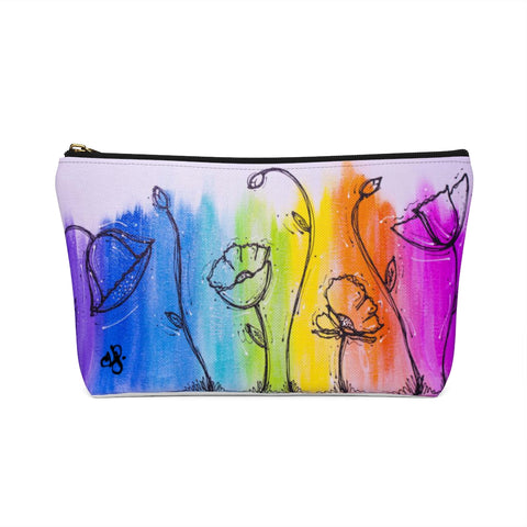 Rainbow Poppy  - Accessory Pouch w T-bottom