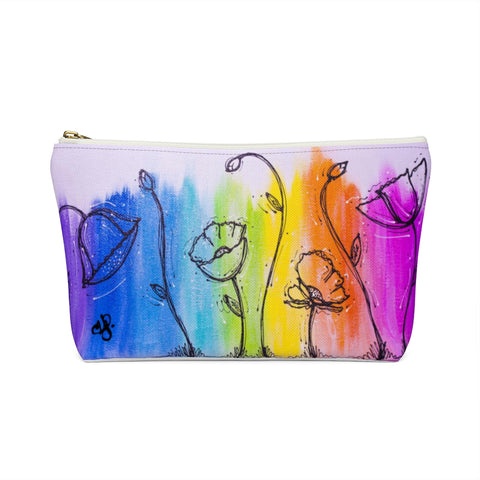 Rainbow Poppy  - Accessory Pouch w T-bottom