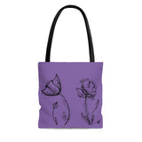 Purple Poppy Tote Bag