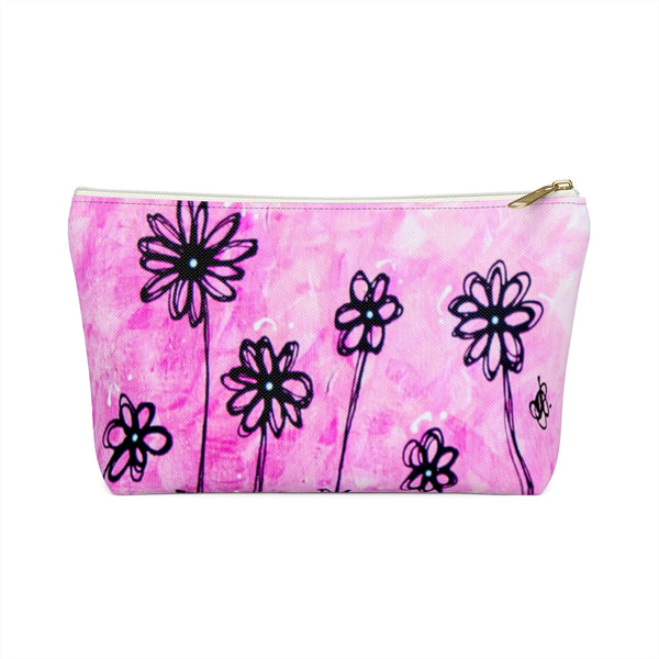 Pink Daisies - S/L Accessory Pouch w T-bottom