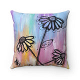 Bright Spring Flowers Spun Polyester Square Pillow 4 sizes