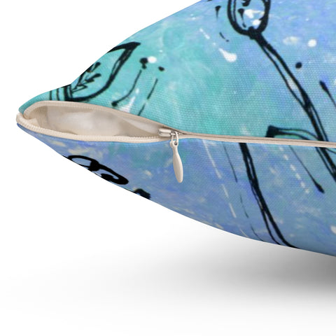 Flower Silhouette Spun Polyester Square Pillow two sizes