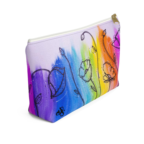 Rainbow Poppy  - Accessory Pouch w T-bottom