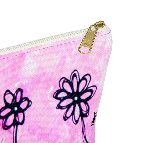 Pink Daisies - S/L Accessory Pouch w T-bottom