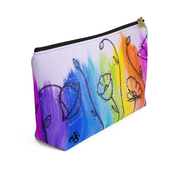 Rainbow Poppy  - Accessory Pouch w T-bottom