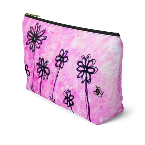 Pink Daisies - S/L Accessory Pouch w T-bottom
